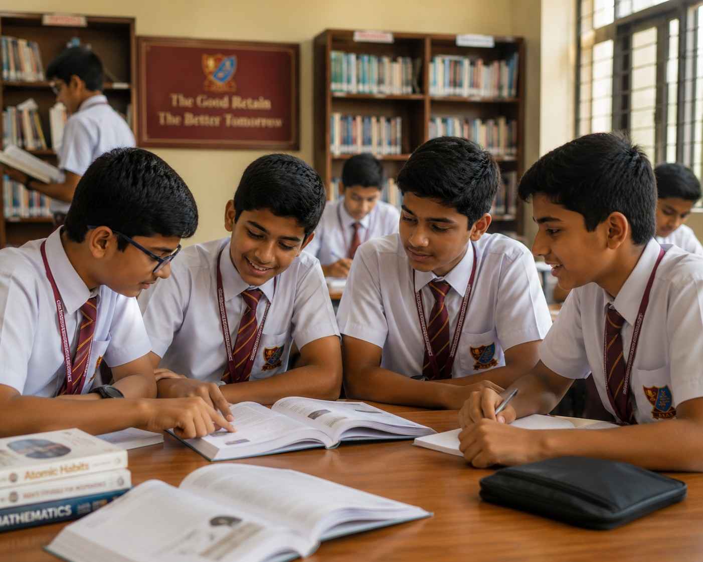 Students studying in a classroom group